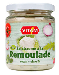 Die Remoulade ohne Ei von VITAM mit Gurken, Dill und Sonnenblumenprotein ist fix und fertig und passt bestens zu Sandwiches, Salaten oder zum Dippen. Jetzt günstig bei kokku kaufen!
