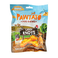 Die veganen Kauknochen Pawtato Knots groß von Benevo haben einen satten Anteil von 87% Süßkartoffelmehl und geben Deinem Hund richtig was zu Kauen! Jetzt günstig bei kokku bestellen!