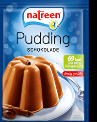 Der Natreen Pudding Schokolade von RUF mit Süßstoff statt Zucker - ein echt schokoladiges Erlebnis! Einfach eines der drei Päckchen mit 500ml Pflanzendrink aufkochen und kaltstellen - einfacher geht es nicht!