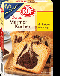 Der glutenfreie Marmorkuchen von RUF besticht mit seiner schnellen und einfachen Zubereitung.