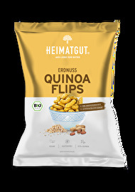 Die Erdnuss Quinoa Flips von Heimatgut sind durch die Verwendung von Quinoa deutlich nahrhafter, glutenfrei und unglaublich lecker.