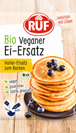 Bio Veganer Ei-Ersatz von RUF ist die schnelle und unkomplizierte Variante, in Deinen veganen Backkreationen das Ei zu ersetzen.