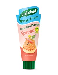 PlantZalmon Vegan Spread von Unfished ist ein köstlicher veganer Brotaufstrich nach Lachs-Art auf Basis von Sojaprotein.