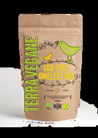 Der Ei-Frei Omelett Mix von Terra Vegane im Großpack ermöglicht mit Kichererbsen, Amaranth, Cassava und Kala Namak Textur und Geschmack eines Omeletts auf pflanzlicher Basis.