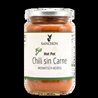 Der Hot Pot - Chili sin Carne von Sanchon ist schon vollständig zubereitet und muss nur noch warm gemacht werden. Da Chili mit Seitaneinlage ist gut gewürzt und passt prima zu Brot oder Reis!
