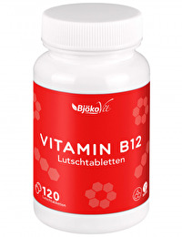 Die Vitamin B12 Lutschtabletten von Bjökovit enthalten je 1000µg Methylcobalamin.
