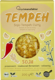Der Tempeh Curry von Tempehmanufaktur ist besonder für indische Gerichte oder alle Speisen geeignet, die mit der milden schärfe von Curry und dem exotischen Geschmack gut klar kommen.