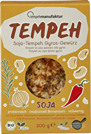 Der Tempeh Gyros von Tempehmanufaktur ist für alle Liebhaber der deftig, scharfen Kost ein echter Leckerbissen.