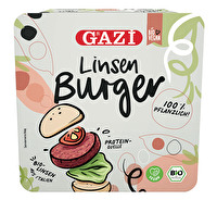 Der Linsen Burger von GAZI liefert dir nicht nur veganen Burger Genuss, sondern auch eine ganze Menge Proteine.