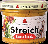 Der Rucola Tomate Streich aus dem Hause Zwergenwiese schmeckt total lecker auf einer frischen Scheibe Brot oder zu einem cremigen Dressing vermischt.