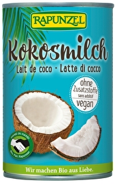 Die Kokosmilch von Rapunzel ist besonders cremig und überzeugt durch ein intensives Kokosnussaroma, ohne Zusatz von Emulgatoren und Stabilisatoren.