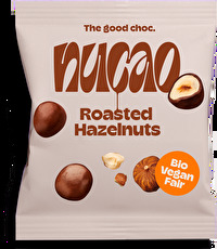 Die Roasted Hazelnuts in Zartbitterschokolade von nucao schmecken ungefähr so, wie deine liebste Haselnusscreme.