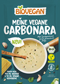 Die vegane Carbonara von Biovegan kommt ganz ohne tierische Zutaten aus und überzeugt trotzdem auf ganzer Linie.