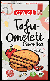 Das luftig leckere Tofu Omelett Paprika von GAZI ist ein kleiner Alleskönner, Entweder Du brätst Dir einfach ein paar Bratkartoffeln dazu und isst es als klassisches Omelette oder packst es einfach als Patty auf den Burger.
