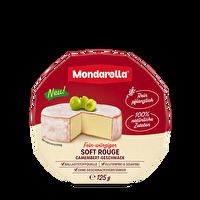 Der fein-würzig und cremig-weiche Soft Rouge Camembert-Geschmack von Mondarella kommt durch seine feinen Gewürze, die für den rötlichen Schimmer verantwortlich sind und seine natürlichen Zutaten, mit einem aromatisch-authentischen Geschmack daher.