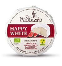 Der °Happy White° von Dr. Mannah's ist eine köstliche, pflanzliche Alternative zu Camembert und zwar auf Basis von Cashewnüssen.