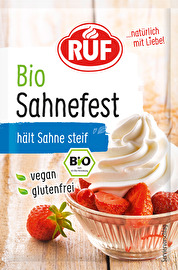 Das Bio Sahnefest von RUF ist bestens zum Steifen von Sahne geeignet.