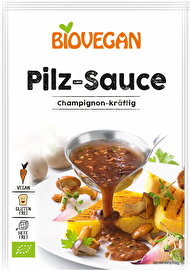 Fix Pilz Sauce aus dem Hause Biovegan ermöglicht dir die schnelle und unkomplizierte Zubereitung einer leckeren veganen Bratensauce zu deiner Mahlzeit!
