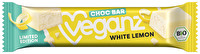 Bei dem Choc Bar White Lemon von Veganz handelt es sich um einen Zitronencremeriegel umhüllt mit weißer Kakaobutter.