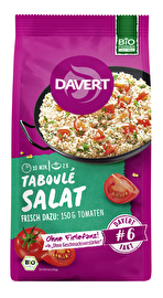 Taboulé Salat von Davert macht es dir leicht, auch in den Genuss der arabischen Küche zwischen drin oder unterwegs zu kommen.
