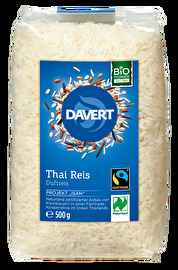 Thai Reis weiß von Davert wird von Kleinbauern in einer Fairtrade-Kooperative im Osten Thailands nach strengen Naturland-Kriterien angebaut.