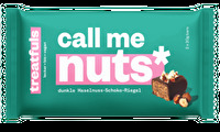 Die dunklen Haselnussriegel °call me nuts° von treatfuls sind köstliche Schokoriegel auf der Basis von Datteln.