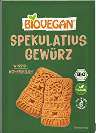 Das Spekulatiusgewürz von Biovegan enthält eine aromatische Mischung fein ausgewählter Gewürze und darf in Deiner veganen Weihnachtsbäckerei nicht fehlen, wenn Du ein Fan von Lebkuchen und Spekulatius bist!