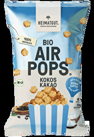 Die Bio AirPops Kokos-Kakao von Heimatgut verzaubern deine Geschmacksnerven mit ihrer luftig-leichten Konsistenz und einer köstlichen Kombination aus Kokos und Kakao. Ein Snackgenuss der besonderen Art!