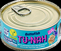 Der TU-NAH von BettaFish - das ist beste Thunfisch-Alternative aus Erbsen- und Ackerbohnenprotein mit Kapern in einem feinen Gewürzsud!