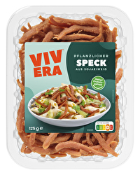 Der vegane Speck von Vivera ist für alle ein Segen, die es gern besonders deftig wollen! Egal ob kross angebraten zum veganen Ei, als Beilage oder als Einlage in den Eintopf - der vegane Speck gibt immer einen authentischen Geschmack und eine überzeugende Konsistenz!