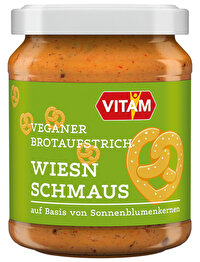 VITAM Wiesn Schmaus mit milder Schärfe und feinem Kümmelaroma ist die perfekte Alternative zur Brotzeit mit bayrischem Obatzden Käse - nur 100 % vegan!