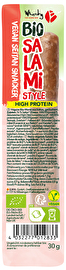 Salami Style Snacker von Wheaty – Würzig-intensiv im Geschmack und dabei rein pflanzlich! Diese herzhafte Snackalternative erinnert an klassische Salami, ist ungekühlt haltbar und liefert wertvolles Protein.