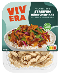 Die veganen Hähnchenstreifen von Vivera eignen sich wunderbar, um asiatische Gerichte, die typischerweise mit Hähnchen zubereitet werden, zu veganisieren.