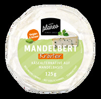 Der Mandelbert Kräuter von planeo - der ideale vegane Camembert für alle Liebhaber des frischen Schmelzes! Der zart schmelzende Camembert auf Mandelbasis wurde mit milden Kräutern im mediterranen Stil verfeinert.