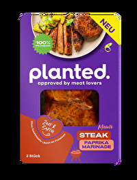 Steak Paprika von planted. - Würzig, saftig, 100 % pflanzlich. Dieses Steak bringt ordentlich Geschmack auf den Teller: zart wie Rinderfilet, verfeinert mit einer herrlich rauchigen Paprikamarinade.