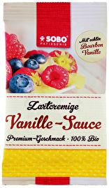 Die vegane Vanille-Sauce von SOBO in Bioqualität eignet sich ausgezeichnet als Beilage zu Kuchen und Gebäck oder gleich so zum Naschen! Jetzt neu im kokku Vegan-Shop!