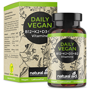 natural aid - Daily Vegan Vitamin B12+D3+K2+B2