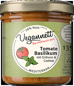 Vegannett - Aufstrich Tomate Basilikum mit 28% Nussmus
