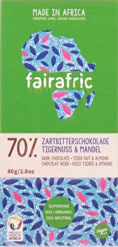 fairafric - Zartbitterschokolade 70% mit Tigernuss & Mandel