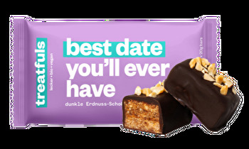 treatfuls - Dunkle Erdnuss Dattelkaramell Riegel