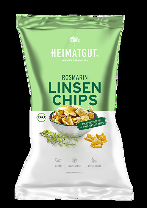 Die Linsen Chips Rosmarin von Heimatgut schmecken wie ein Urlaub am Mittelmeer.
