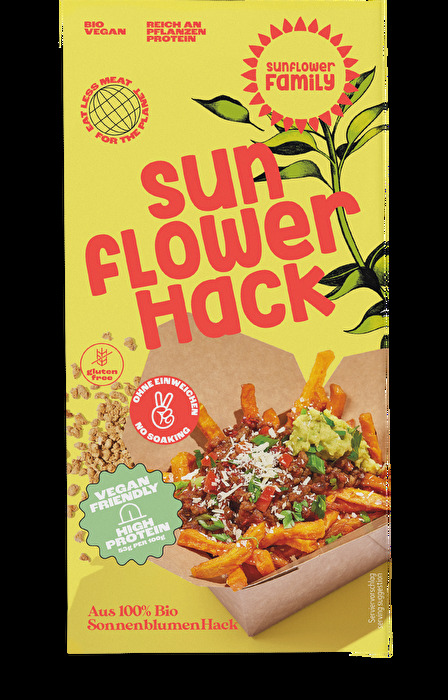 Mit dem Sonnenblumenhack von der Sunflower Family kannst du zukünftig Hackfleisch problemlos ersetzen.
