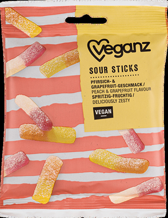 Die Sour Sticks von Veganz lassen es auf der Zunge kribbeln.