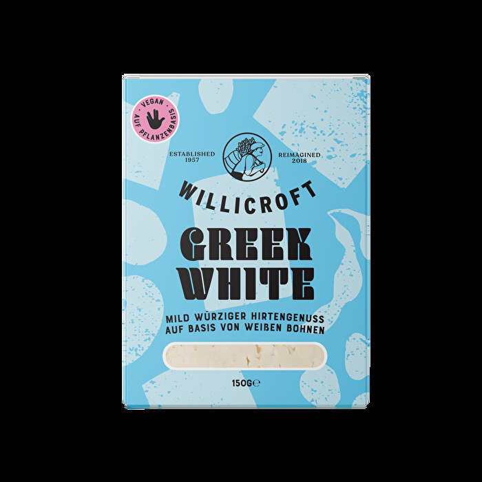 Der Greek White von Willicroft ist eine köstliche, natürliche Alternative zu Hirtenkäse auf Basis von weißen Bohnen.