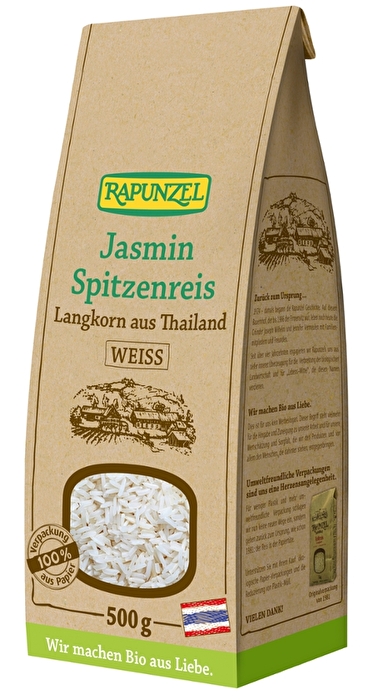 Der Jasmin Spitzenreis Langkorn weiß von Rapunzel wird mit viel Handarbeit in Thailand kultiviert und verarbeitet.