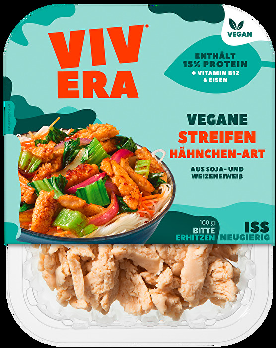 Die veganen Hähnchenstreifen von Vivera eignen sich wunderbar, um asiatische Gerichte, die typischerweise mit Hähnchen zubereitet werden, zu veganisieren.