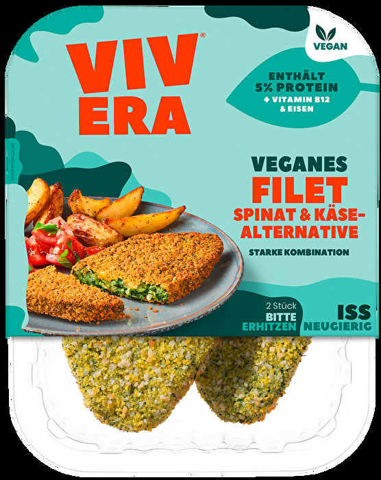 Das Vegane Filet Spinat & Käsealternative von Vivera kombiniert Spinat und eine vegane Käsealternative auf köstliche Art und Weise.