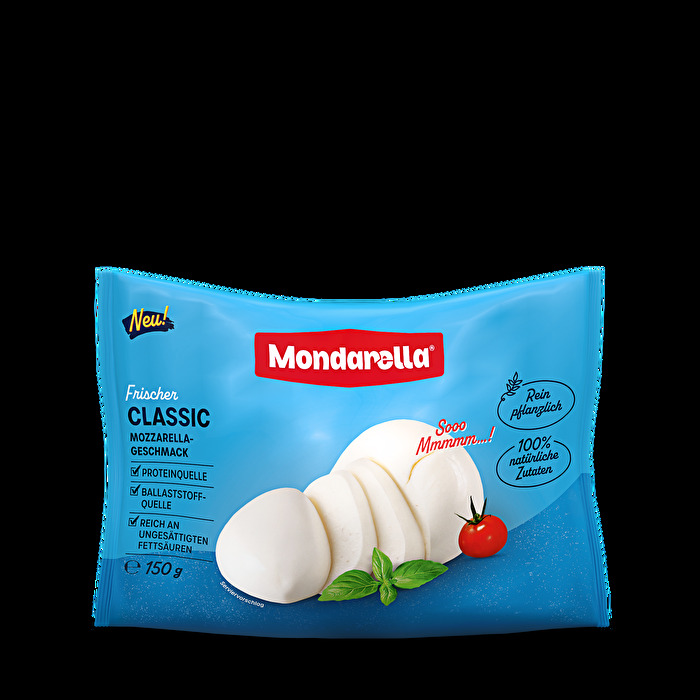 Der Mondarella Classic von Mondarella ist inspiriert von der italienischen Mozzarella-Tradition und besteht aus rein natürlichen Mandeln.