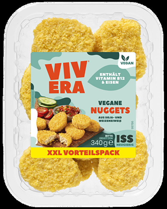 Mit den Veganen Nuggets XXL von Vivera bekommt Ihr jetzt die Familie satt! Die gewohnte Qualität der beliebten Nuggets kommt jetzt auch im Großpack daher.