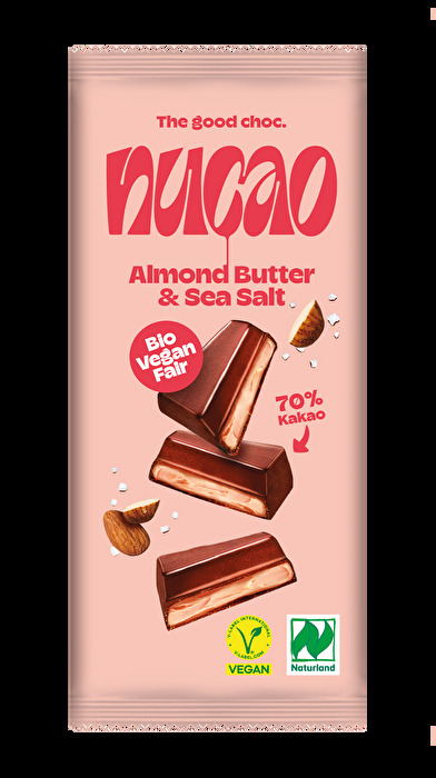 Das allseits beliebte Almond Butter & Sea Salt von nucao nun als ganzer Block.